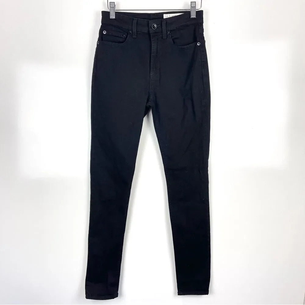 Rag & Bone Nina High Rise Skinny Jeans No Fade Black Women's Size 25 - Picture 2 of 9